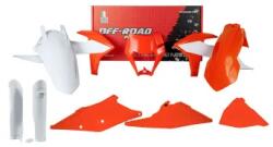 RTECH Plastics Kit 7 Pcs With Left Airbox Cover, Orange Headlight Plastic And Fork Protectors - R-kitktm-oem-733 (r-kitktm-oem-733)