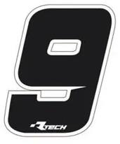 RTECH Pvc Number Stickers Size 1-nr. 9-pack 10 Pcs - R-numsiz109nr (r-numsiz109nr)