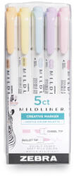 Zebra Szövegkiemelő készlet, 1, 4/4 mm, kétvégű, Zebra Mildliner Highlighter Gentle, 5 különböző szín (78705) - officefirst