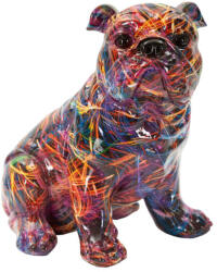 Mauro Ferretti Bull dog figura pszichedelikus többszínű 21, 5X15, 5X21 cm