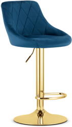 Klubfotel Bárszék KAST - sötétkék bársony / arany alap