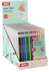 APLI Színes töltőceruza készlet, display, APLI Color Click , 12 szín (20545) - fodicoaruhaz