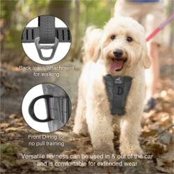 Kurgo Smart Tru-Fit - S - Töréstesztelt Autós Kutyahám - Megnövelt Szilárdságú - Szürke (POG30-17577)