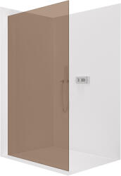 Cerano - Walk-in Crystal bal/jobb zuhanykabin - 8 mm - merevítő nélküli rendszer - króm, bronz üveg - 60x200 cm