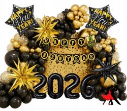 Towar na Festyny Fali Dekoráció Lufi Szett Szilveszterre, Szilveszterre 2026 89 Db