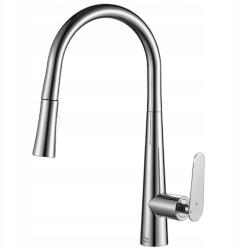 Laveo Konyhai Csaptelep Magas Kihúzható Kifolyócső Króm (NALDA BAY 069D)