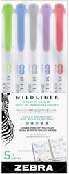Zebra Szövegkiemelő készlet, 1, 4/4 mm, kétvégű Zebra Mildliner Cool & Refined 5 szín - vegyesbolt