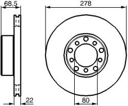 Bosch féktárcsa BOSCH 0 986 478 061 for MERCEDES-BENZ (0 986 478 061)