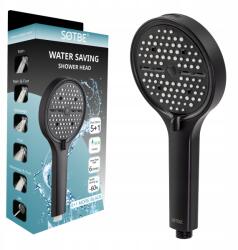Sotbe Zuhanyfej zuhany masszírozóval 6 funkciós fekete Sotbe Lark 5+1MORE Black (LARK-B-SOHE-20-3338288)