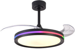 Mantra mennyezeti lámpa RAFAGA függőlámpa LED 50 W ventilátoros mennyezeti lámpa 30 W 8728 LED IP20 fekete Ø50cm mag 45cm (8728)