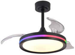 Mantra mennyezeti lámpa NORTH függesztett lámpa LED 40 W ventilátoros mennyezeti lámpa 28 8730 LED IP20 fekete Ø43cm mag 45cm (8730)