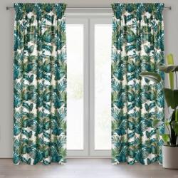 Takoy Puha bársony sötétítő függöny DAVOS arany díszítésű egzotikus levélmintával 140 x 270 cm