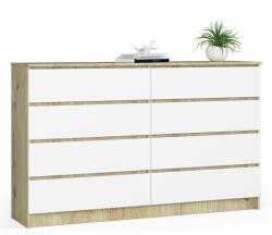 AKORD Komód szekrény K160 8 fiókos artsian-fehér Akd (K160ARTISAN-BIAŁY8S)