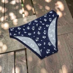 Barones női pamut bugyi - kék, virágos M 114477