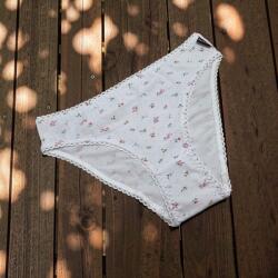 Barones női pamut bugyi - fehér, virágos L 114469