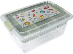 Herevin mintás tárolódoboz 5, 75 L - csatos tetővel, több színben Szín: Zöld