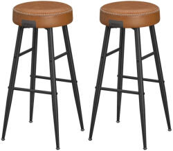 VASAGLE ECHO Bárszék 2 db, varrott műbőr borítás, 76 cm magas - edeco