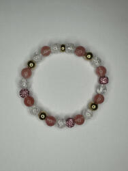  Rózsakristály csillogás - női gyöngy karkötő (VK86)