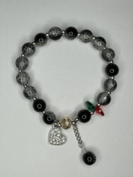  Éjféli elegancia - szív medálos karkötő (VK82)