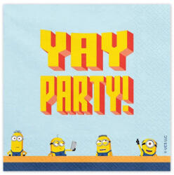 PartyDeco Szalvéta 33x33cm 20db Gru, Minion, Minyon (LUFI897087)