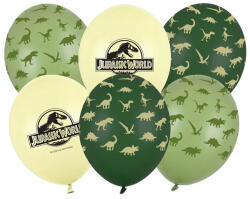 Partydeco Mintás lufi 11" 28cm Dinoszaurusz 6db, Jurassic World (LUFI273363) Lufi