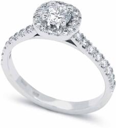 White & Black 0, 53 karátos gyémánt eljegyzési gyűrű - Halo - IGI (AU14471)