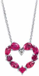 White & Black Cuore rubin szív medál láncon (AU14474)