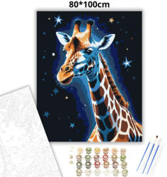  Csillagfényes zsiráf - számfestő készlet - 80×100 cm (Keret nélkül)
