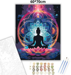  Nyugodt meditáció lótuszvirágokkal - számfestő készlet - 60×70 cm (Keret nélkül)