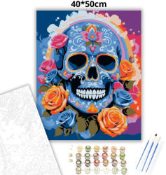  Vibráló rózsakoszorú koponya - számfestő készlet