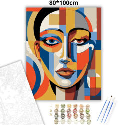  Geometrikus tekintet - számfestő készlet - 80×100 cm (Keret nélkül)