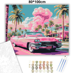  Nyári kabriózás - számfestő készlet - 80×100 cm (Keretre feszítve)