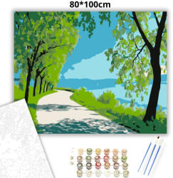 Balaton-parti sétány - számfestő készlet - 80×100 cm (Keretre feszítve)