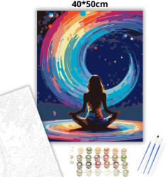 Elmélyült meditáció - számfestő készlet - 40×50 cm (Keretre feszítve)