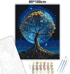  Holdfényes lombkorona - számfestő készlet - 80×100 cm (Keret nélkül)