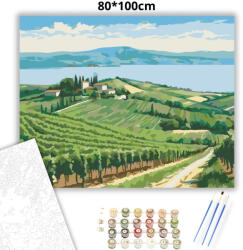  Balatoni szőlősorok - számfestő készlet - 80×100 cm (Keretre feszítve)