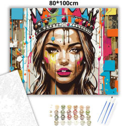  Merész ékköves korona - számfestő készlet - 80×100 cm (Keretre feszítve)