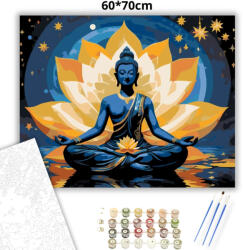  Csillagfényes meditáció - számfestő készlet - 60×70 cm (Keretre feszítve)