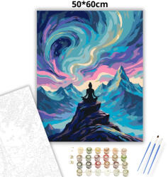  Örvénylő sarki fény - számfestő készlet - 50×60 cm (Keretre feszítve)
