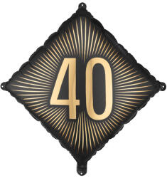  Fekete Arany Feliratos Fólia Lufi 40-es Szám, 46x46 cm (FB362-40)