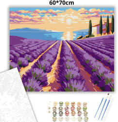  Levendulasorok ösvénye - számfestő készlet - 60×70 cm (Keretre feszítve)