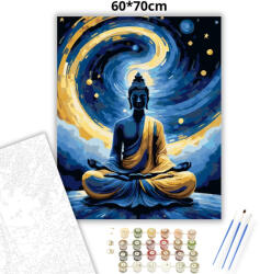  Misztikus Buddha a csillagok alatt - számfestő készlet - 60×70 cm (Keret nélkül)