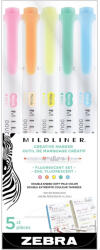 Zebra Szövegkiemelő készlet, 1, 4/4 mm, kétvégű, Zebra Mildliner Fluorescent, 5 szín (78105) - iroszer24