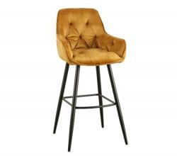 IV Interior Concept Set 2 scaune de bar Milano catifea galben mustar (A-41959 VC)