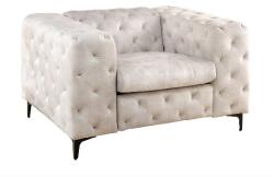 IV Interior Concept Fotoliu design Chesterfield, Catifea Bej Sampanie MODERN BAROCK (A-45985 VC)