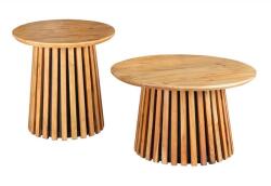 IV Interior Concept Set de 2 masute din lemn de salcam VALHALLA (A-45993 VC) Masa de cafea