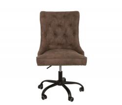 IV Interior Concept Scaun de birou elegant Victorian, microfibra maro vintage (A-38793 VC)