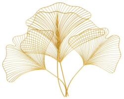 IV Interior Concept Decoratiune de perete frunze de ginkgo filigran, Ginkgo 90cm auriu (A-41274 VC)