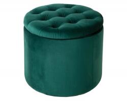 IV Interior Concept Taburete cu spatiu de depozitare Modern Barock 50cm, verde inchis (A-40737 VC)