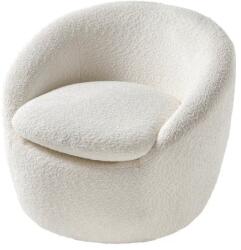 IV Interior Concept Fotoliu pivotant modern BABYLON, boucle alb (A-43531 VC)